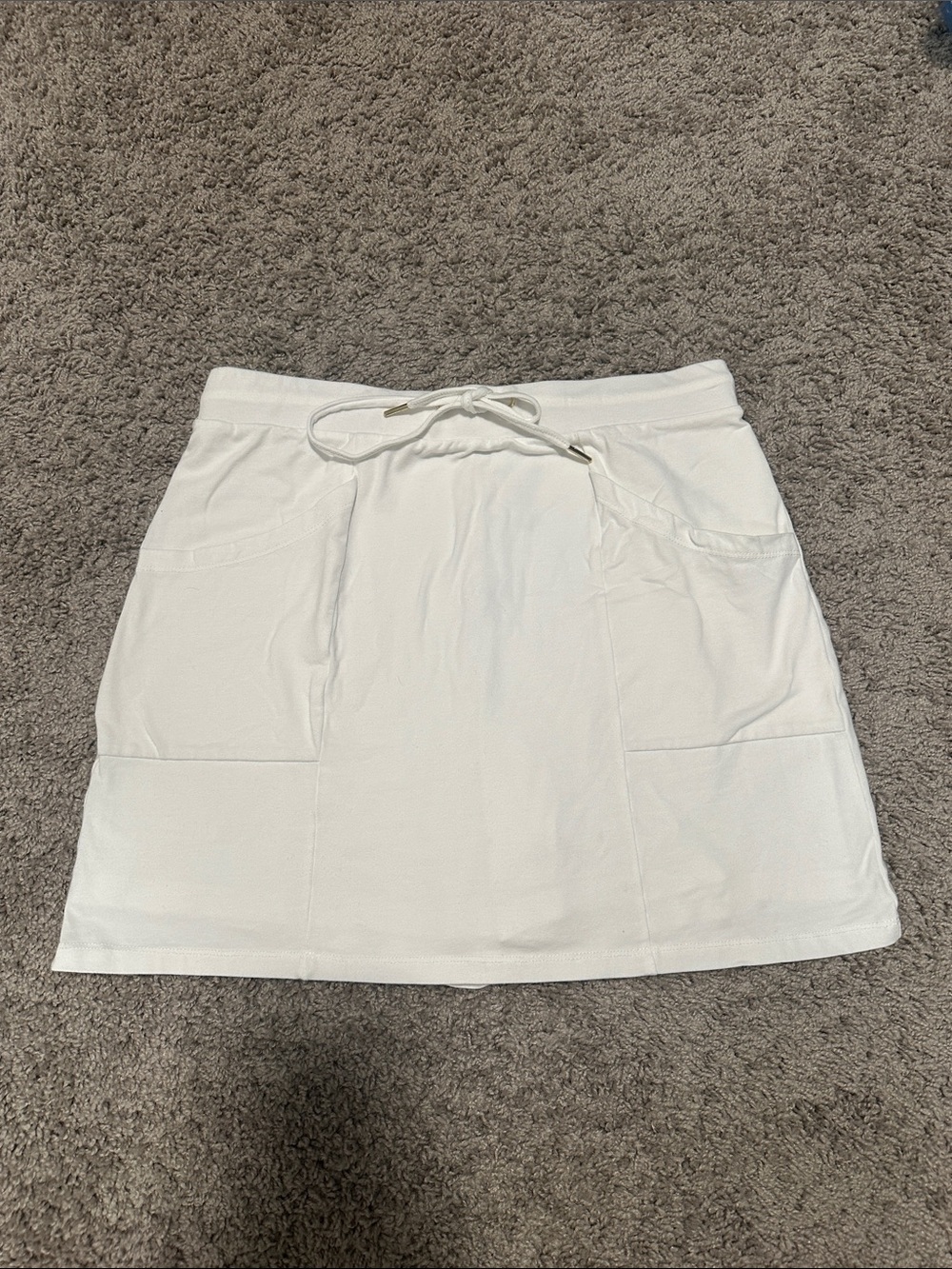 Jones White Drawstring Pocket Skirt - Women's Casual Skirt